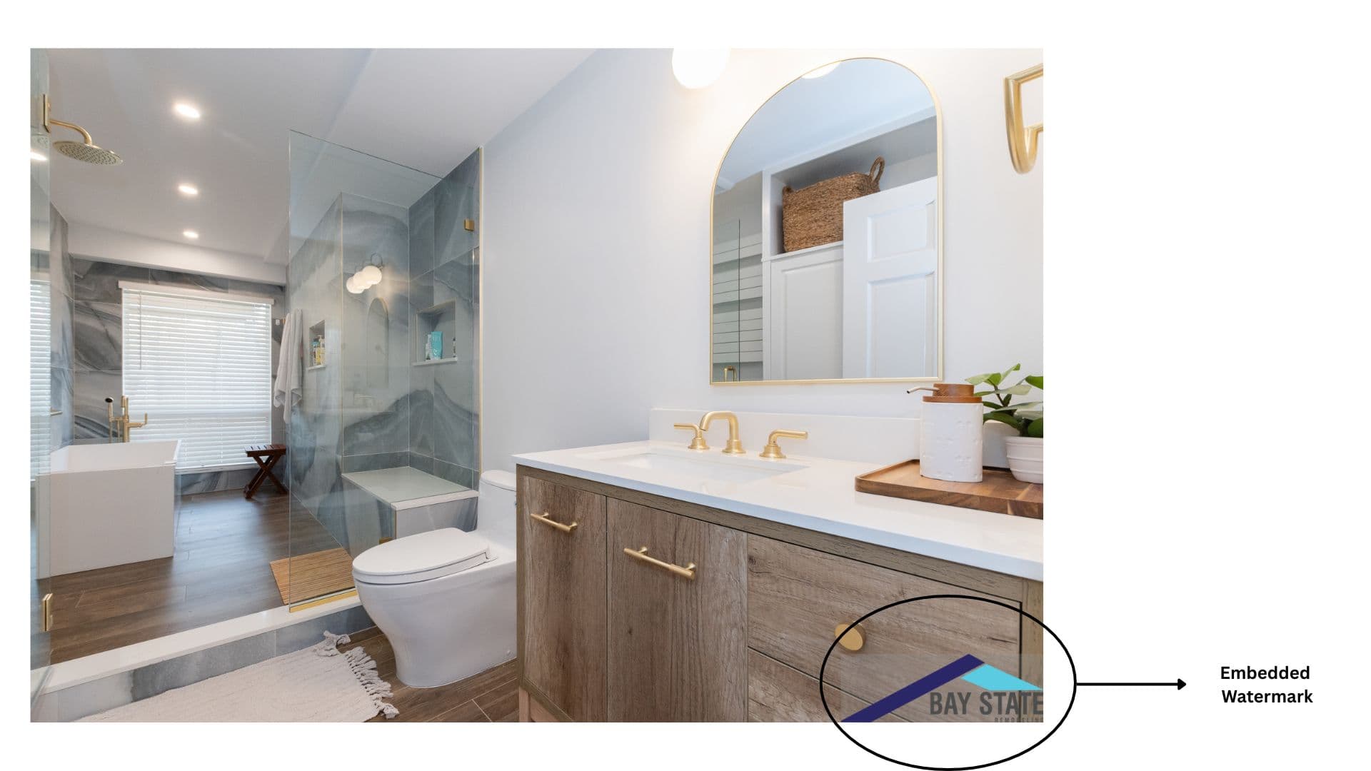 A completed Bay State Remodeling project photo with the company's embedded watermark