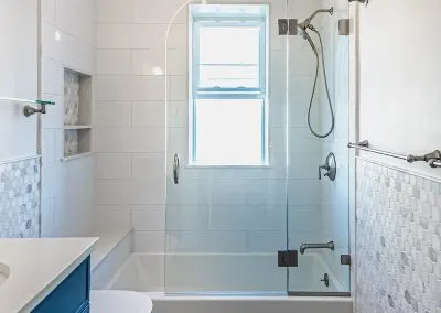 Finished bathroom remodel on Tappan St., Brookline