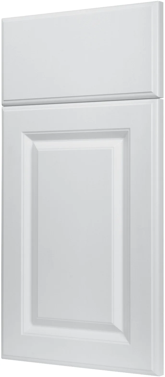 Europa cabinetry, Lauderdale (Shaker, most popular), Shaker Wide (farmhouse rail), Breckenridge and Hampton (raised panel), Acrilux II / Edgewater / South Beach (UltraLux acrylics).