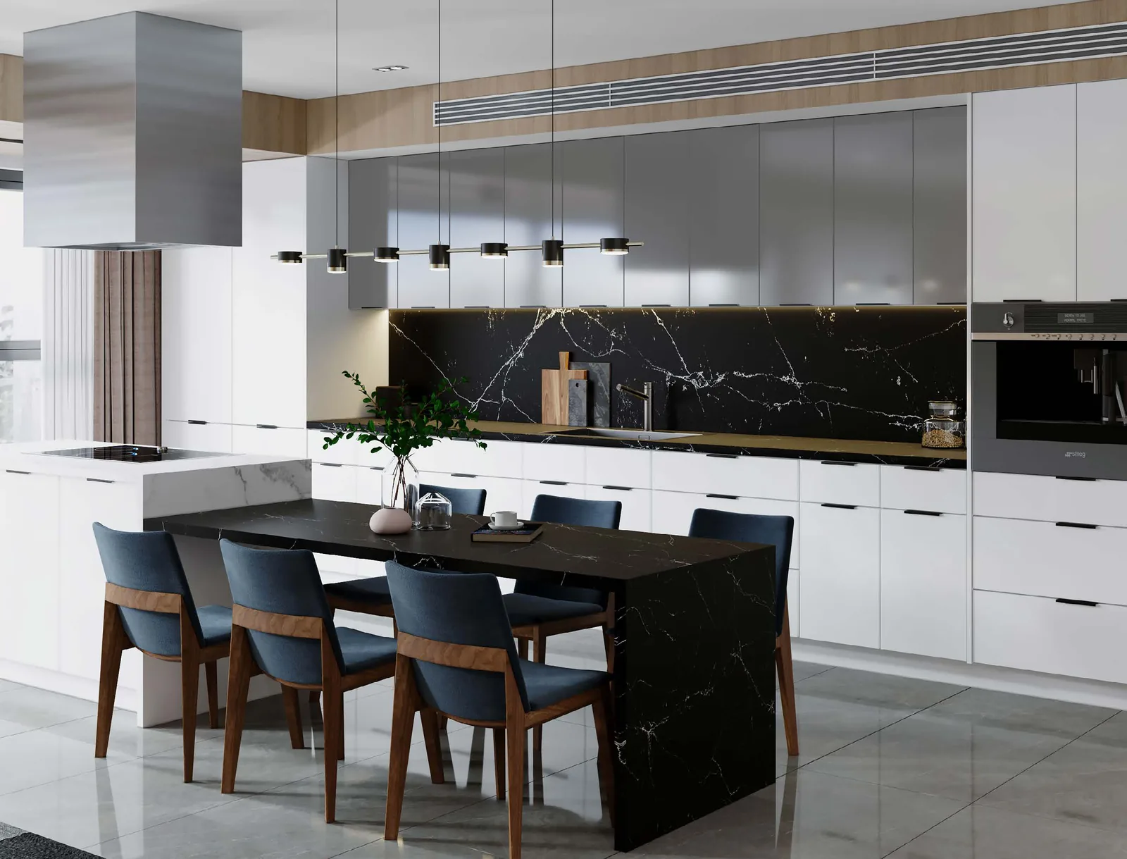 Fabuwood Illume, Frameless full-access, MERIVOBOX metal drawer, lacquer or matte fronts.