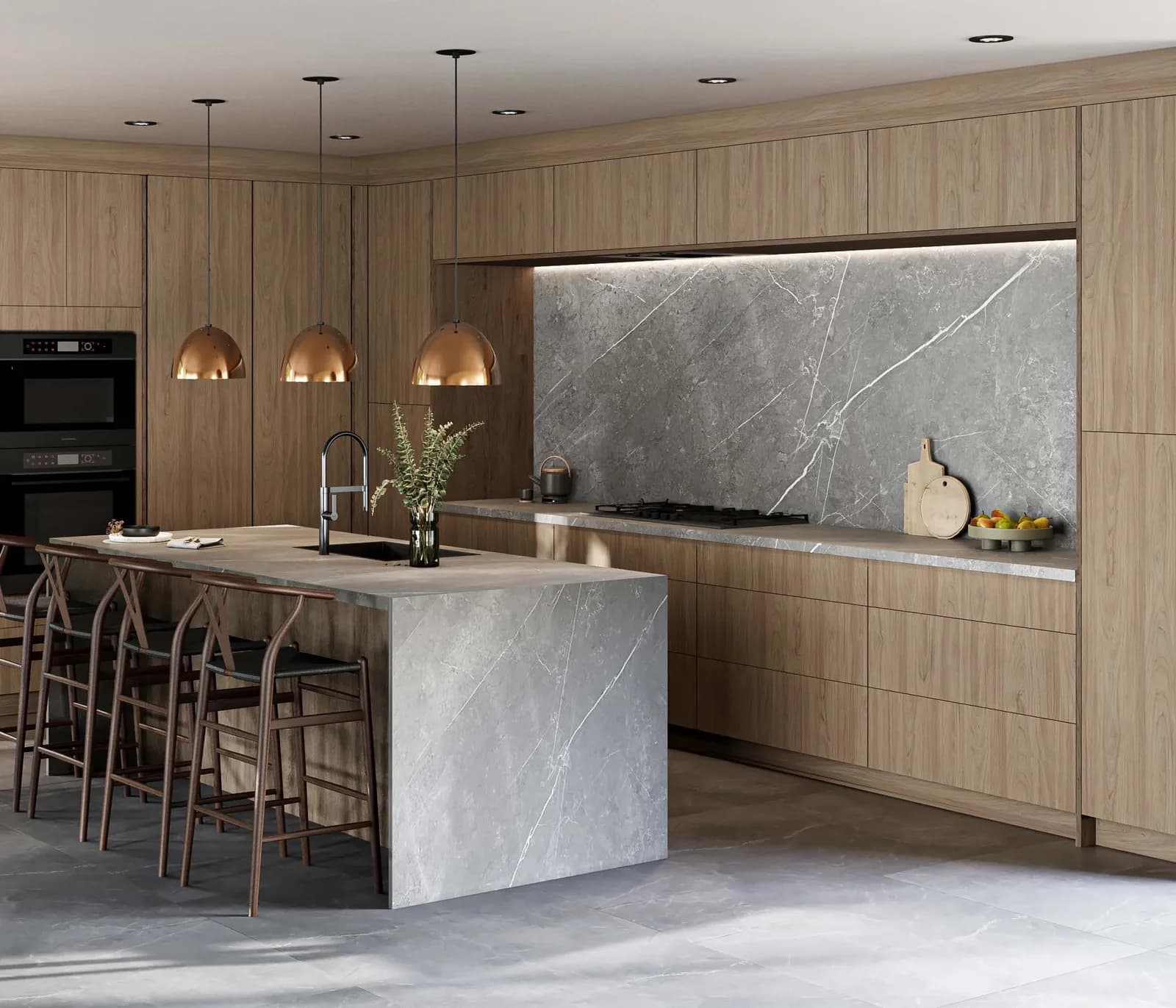 Fabuwood Ovela, Tuscany Designer's Collection: warm finishes (tier inferred from catalogue).