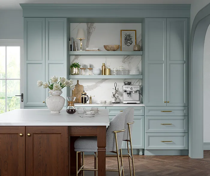 Mid Continent cabinetry, Berkley FO (clean Shaker, most popular), Traditional FO (raised panel), Slab FO (modern slab), Dapper FO (mitered contemporary), Windsor and Garland (detailed traditional, Signature only).