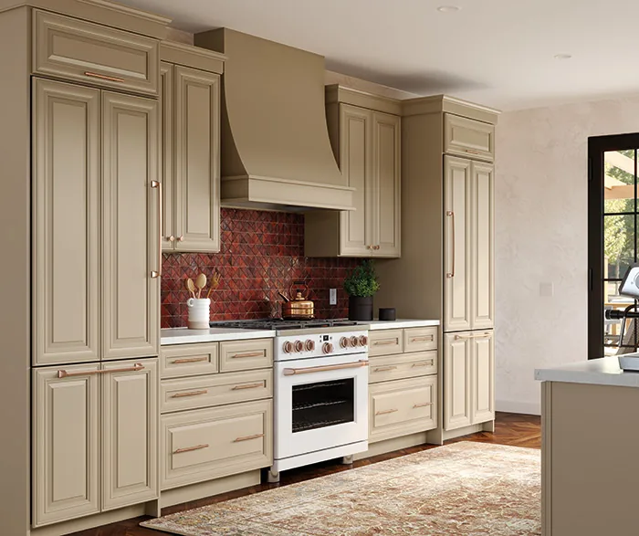 Mid Continent cabinetry, Berkley FO (clean Shaker, most popular), Traditional FO (raised panel), Slab FO (modern slab), Dapper FO (mitered contemporary), Windsor and Garland (detailed traditional, Signature only).