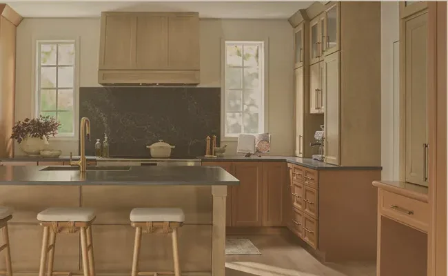 StarMark cabinetry, Abilene (Shaker, most popular), Manhattan (clean transitional), Roanoke and Fullerton (traditional raised panel), Gibraltar (mitered contemporary), Tama / Terra (painted MDF slab).