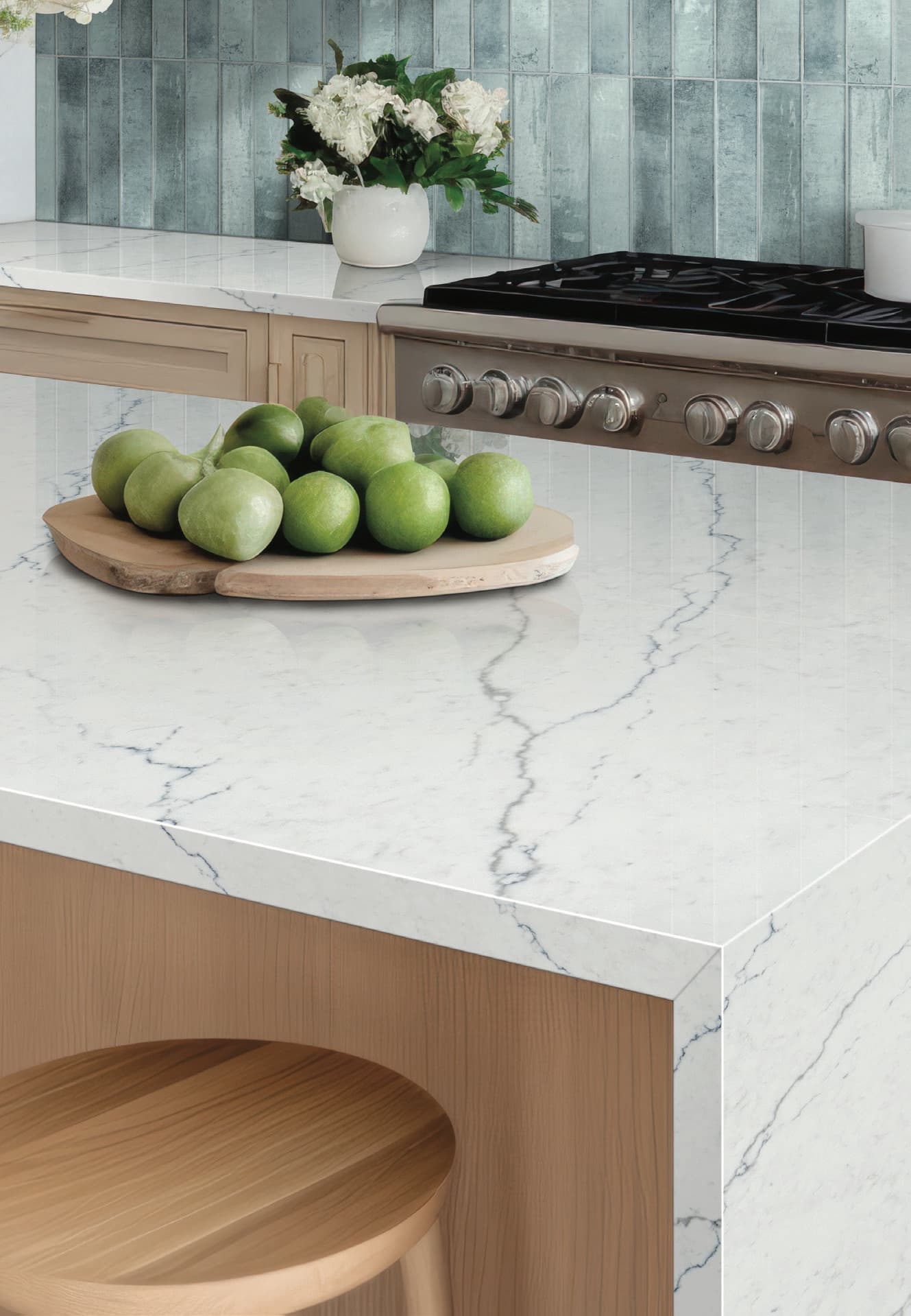 Calacatta Miraggio Cielo, Q Premium Natural Quartz