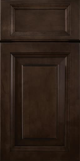 Europa Asheville door, shown in Cocoa with Brown Glaze on Maple