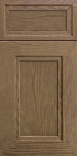 Europa Sayer door, shown in Storm Gray on Oak