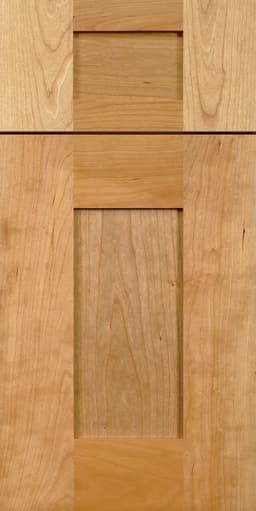 Europa Shaker Wide door, shown in Natural on Red Birch