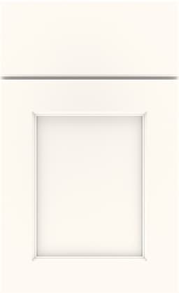 Mid Continent Dapper door, shown in White on Maple