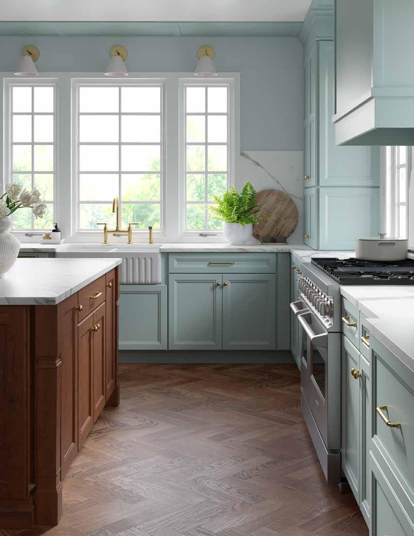 Mid Continent Signature example: Sleepy Blue Kitchen, Berkley Maple · Color By Number