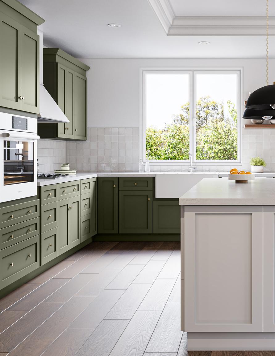 Fabuwood: Forest Green Kitchen, Galaxy · Frost & Forest Green