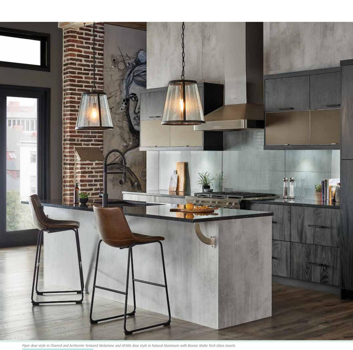 Europa: Piper + Archicrete, Charred Textured Melamine