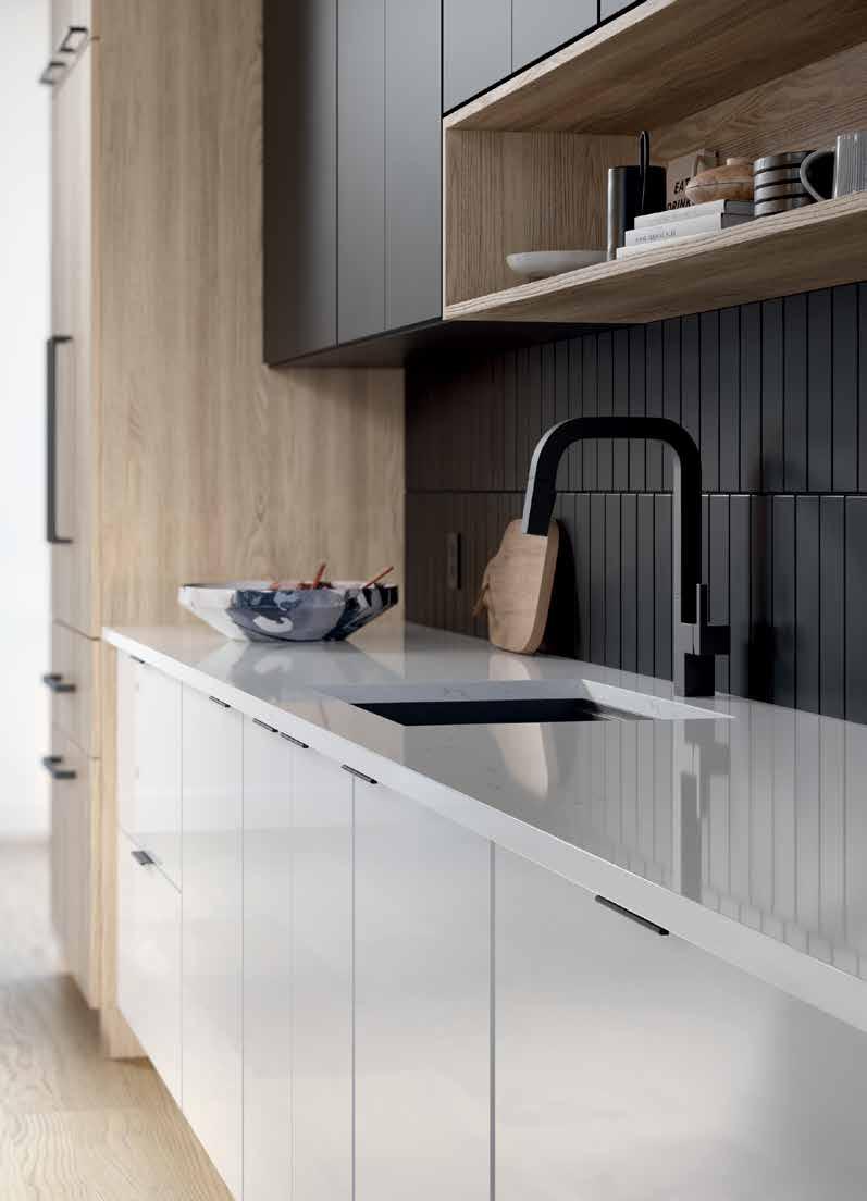 Mid Continent: High Gloss White, Signature · Albany Laminate