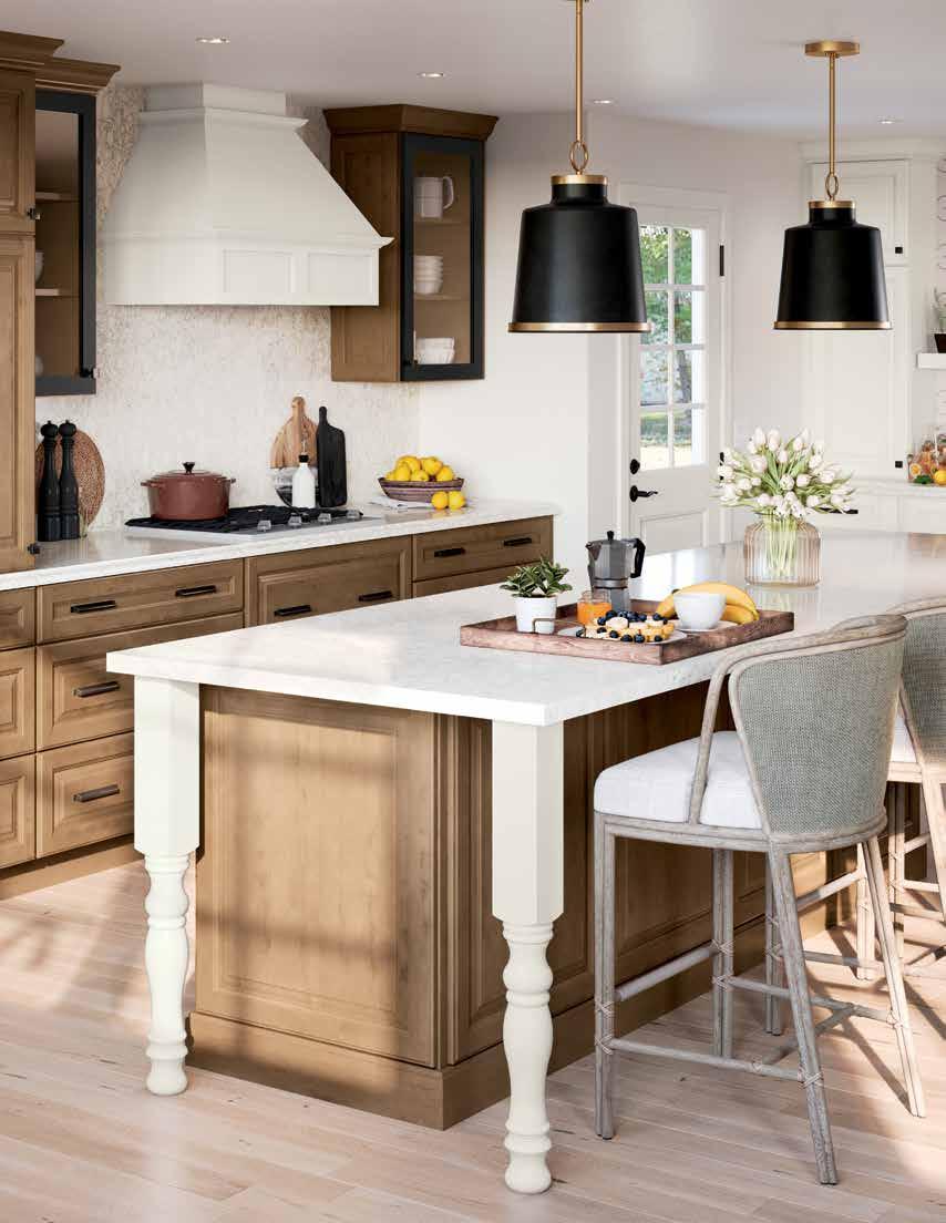 Mid Continent: Payson with Onyx aluminum glass doors, Signature · Maple, Kanga stain and Steam paint